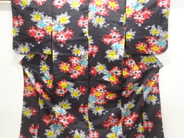 JAPANESE KIMONO / ANTIQUE KIMONO / TAISHO ROMAN STYLE / MEISEN / FLOWERS